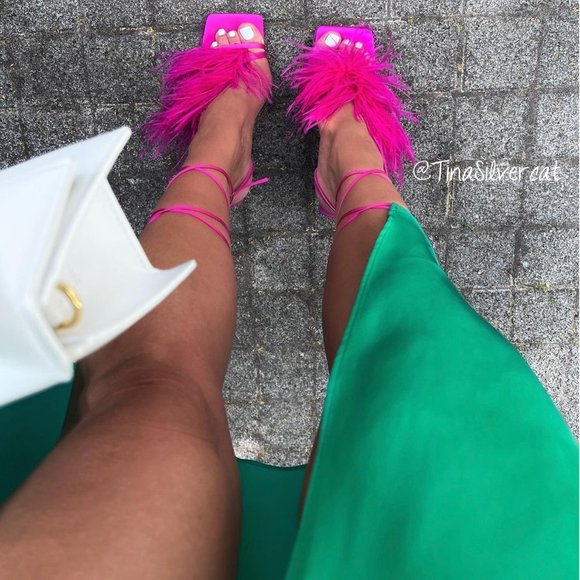 BLOGGER'S FAVE! Zara Feathered High Heels Sandals NWT - Picture 13 of 17